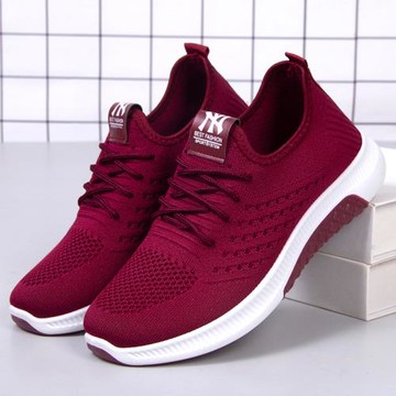 2021春秋新款老北京布鞋女針織單鞋透氣休閑運動鞋軟底防滑媽媽鞋