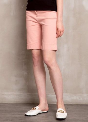 *輕鬆甜蜜嫩粉仿牛仔五分褲