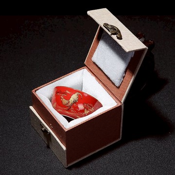 仿古功夫茶杯色釉金花紙雞缸杯霽藍霽紅主人杯陶瓷品茗杯禮盒單杯