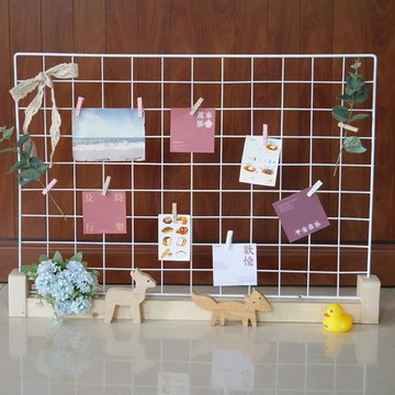 現貨🔺鐵網展示架(含木質底座)格網架 展示架 幼兒園作品展示架 置物架 網格掛架 鑰匙圈 照片牆 相片牆 擺攤 飾品