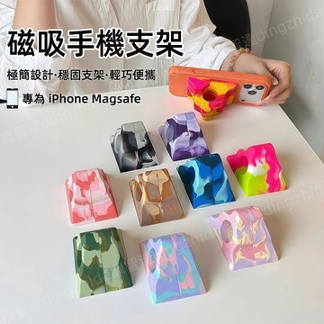 冰川三角支架 迷彩磁吸支架 Magsafe磁吸 輕巧便攜支架 磁吸桌面支架 強磁力吸附 手機背貼支撐底座