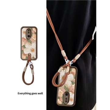 適用oppoa9手機殼a9x保護套全包防摔斜挎階梯殼PCEM00高級PCAT10硅膠軟殼女a9x流行0ppoa9x新款油畫棒山茶花