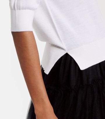 Simone Rocha Embellished wool and silk top