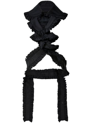 Noir Kei Ninomiya - ruffle-detailing cotton top - women - Cotton - M - Black