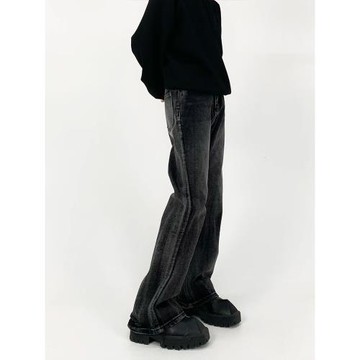 (免運)M7 平替神牛 美式小眾水洗灰破壞做舊微喇牛仔褲男休閑長褲潮同款