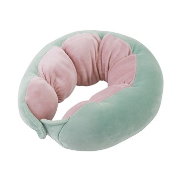 SUNORO 毛絨豌豆護頸枕  25 x 28cm  水綠色/豆沙色  1個