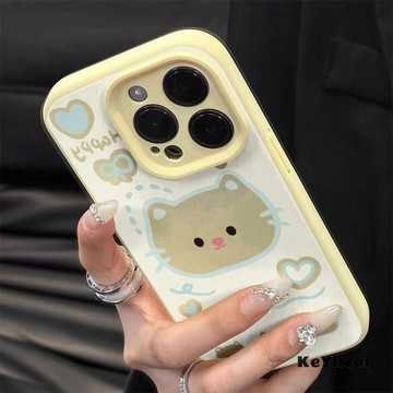 🔥臺灣現貨🔥愛心小貓 適用蘋果16/17全包硅膠殼15PRO手機殼iPhone13/12/14軟套