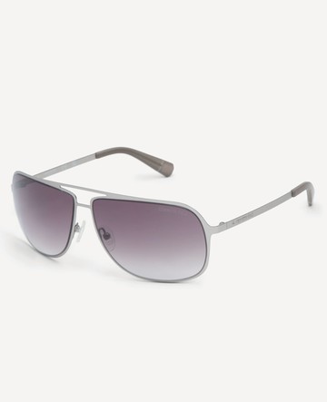 Kenneth Cole | Metal Aviator Sunglasses in Nickeltin