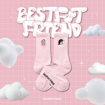 BEST FOOT FRIEND BF23008-PK BUBBLE GUM 泡泡糖女孩 BFF 中筒襪 / 小腿襪 (粉色)