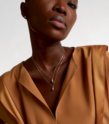 Stone and Strand Luxe 14kt gold (585/1000) necklace with emerald and diamond