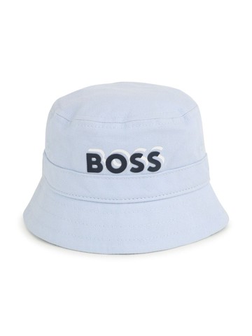 BOSS Kidswear - logo-print cotton bucket hat - kids - Cotton - 48 - Blue