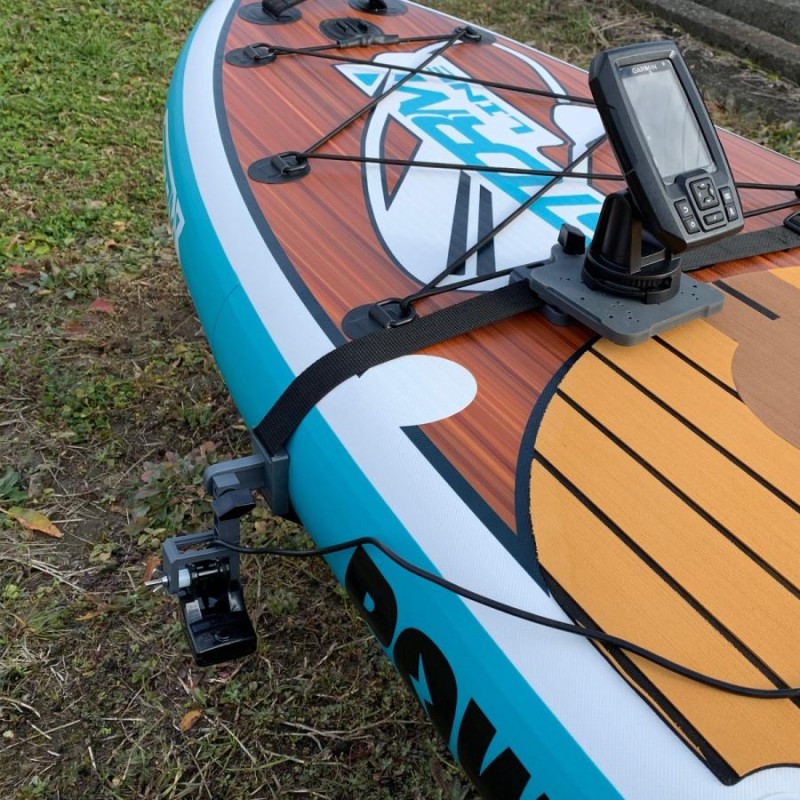 SUP サップ　フィン　カメラマウント付き SUP(サップ)用魚探マウント ストラップ オン トランスデューサー