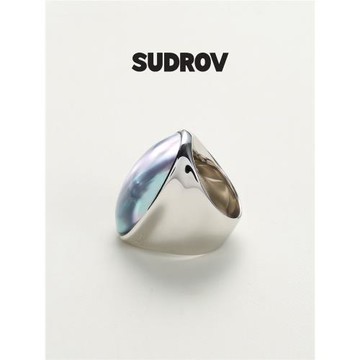 SUDROV素覺戒指小眾設計高級感輕奢風925銀貝殼戒指女時尚