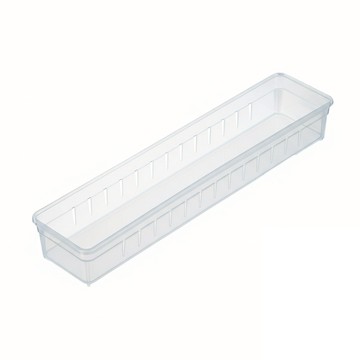 inomata 可疊式抽屜分隔/鏡櫃用收納盒 活動式隔板 側邊孔洞可透氣  透明  1個