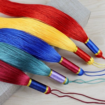 diy飾品配件 25cm細款手工柔順抗皺人造絲真絲中國結流蘇穗子吊墜