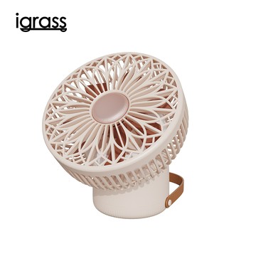 【超方便多功能】igrass 多功能擺頭照明風扇 （可吊掛、擺放、遙控）