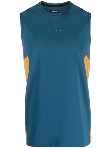 There Was One - logo-print panelled vest top - men - Polyamide/Elastane - L - Blue