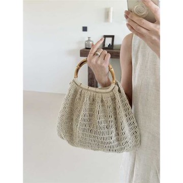 不丁手作純手工diy鉤針編織法式度假竹節包材料包