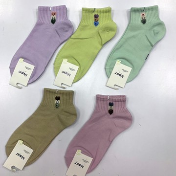 imaco旗艦店 5雙組-微笑愛心日系棉質短襪(踝襪/棉襪/船型襪/女襪)