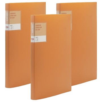 Lan CHYn 連勤牌文具 PP 馬卡龍色系彈簧夾 雙上 LC-612D O  橘色  3本