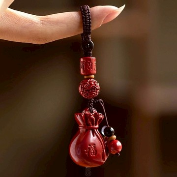 【紫南宮過爐🙏🏻】隔日到貨 平安福袋 平安符袋 鑰匙扣 硃砂 包包掛飾 掛件 福袋 護身符 招財 辟邪 開運 硃砂原礦