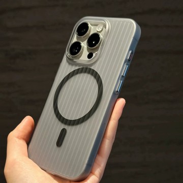 MagSafe磁吸 瓦楞光柵硬殼 iPhone手機殼 蘋果保護殼 防摔防撞  防刮耐磨 輕薄手感適用15 16 17系列