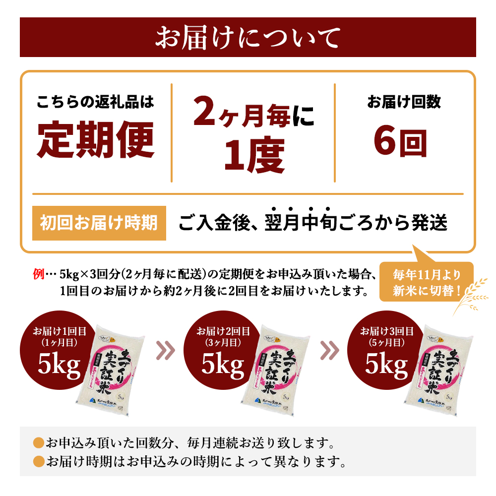 米 定期便 5kg 6ヶ月 令和5年 あきたこまち 5kg×6回 計30kg 2ヶ月毎 隔月 精米 白米 ※毎年11月より新米