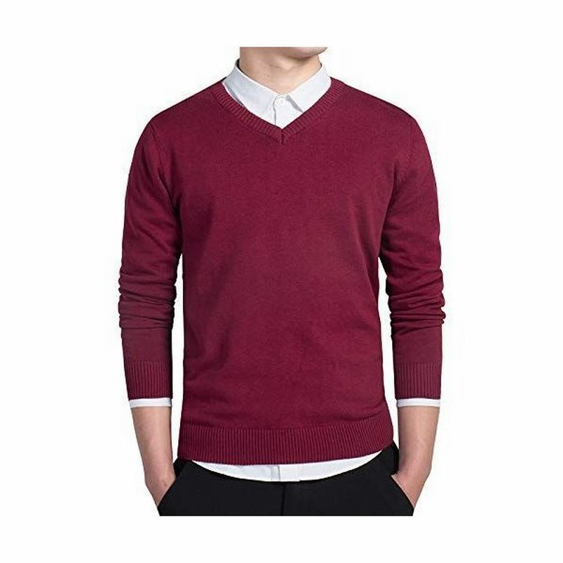 アッシュランゲル Asherangelセーターメンズ スクールセーター Vネック ニットセーター 無地 長袖 ビジネス 春秋冬 L ダ 通販 Lineポイント最大0 5 Get Lineショッピング