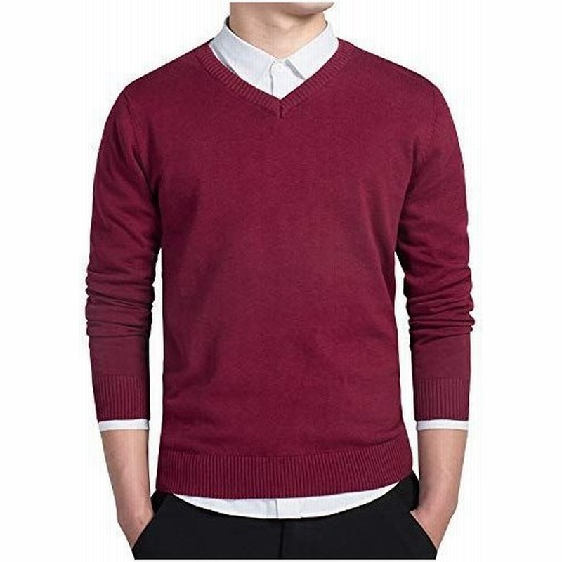 アッシュランゲル Asherangelセーターメンズ スクールセーター Vネック ニットセーター 無地 長袖 ビジネス 春秋冬 L ダ 通販 Lineポイント最大get Lineショッピング