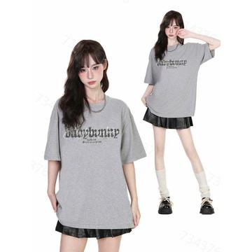 【現貨！當天出】韓系潮流印花短袖女T恤 加大碼寬鬆衣服 下半身失蹤 女tee 夏季短袖 重磅純棉 男女同款情侶衣