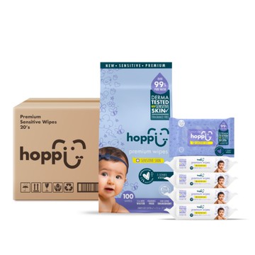 Hoppi 嬰兒口手適用純水濕紙巾(低敏升級版)20抽25包 箱購