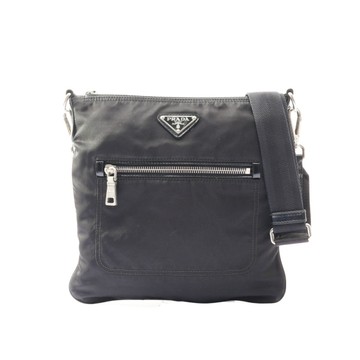 PRADA 普拉達 Tessuto 肩背包 黑色 尼龍 BT0716 【二手名牌BRAND OFF】
