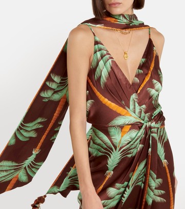 Johanna Ortiz Embroidered printed silk maxi dress