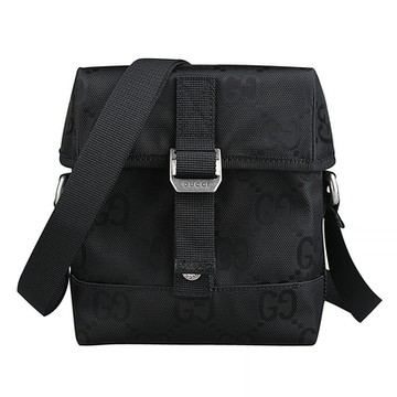 GUCCI 古馳  大雙G LOGO帆布翻蓋斜背相機包(黑)