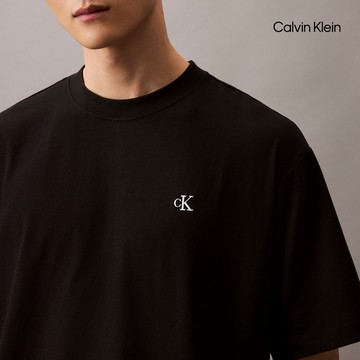 【Calvin Klein】 CK Calvin Logo 圓領上衣_黑色