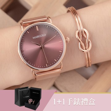 女人愛美愛自己刻畫我倆的日夜無間1+1獨家超值禮盒手錶鈦鋼手環二件組【WKTL0418-423】