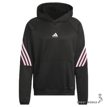 Adidas 連帽長袖上衣 男裝 抓絨 黑【運動世界】JN2491