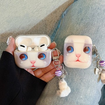 ✨藍眼佈偶貓✨IMD耳機殼 適用於AirPods Pro2代 4代蘋果耳機保護套 AirPods1/2/3代耳機保護殼