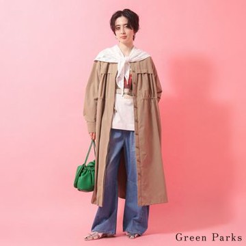 〈Green Parks〉防紫外線抽繩褶皺連身洋裝