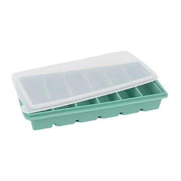 綠貝矽膠6格製冰盒附蓋-長條