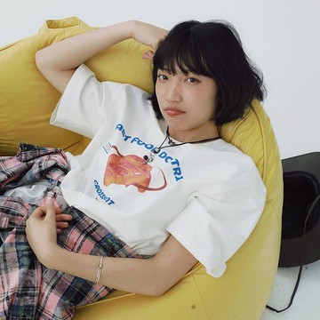 國潮時尚個性vibe設計感印花純棉短袖T恤男女百搭夏季新款上衣女 美式t  韓版T 大學T