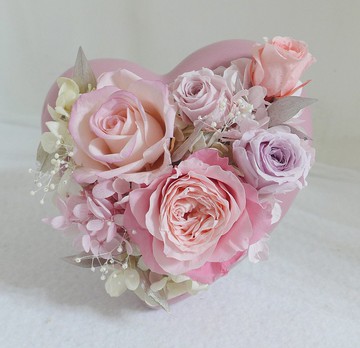 粉愛你浪漫求婚心型桌花 結婚捧花永生乾燥花情人節畢業謝師禮物