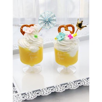 食品級酒杯高腳慕斯杯甜品臺布丁航空杯硬塑料加厚透明一次性塑杯