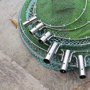 【臺灣有貨 可開票】7釐特大抄網頭不鏽鋼實心大物抄網圈尼龍撈魚網兜釣魚漁具配件