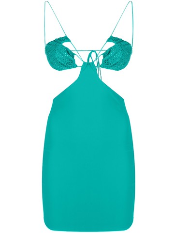 Amazuìn - cut-out mini dress - women - Polyamide/Spandex/Elastane - One Size - Green