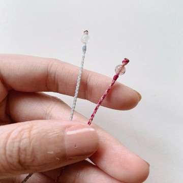 月光石 粉藍+玫瑰粉*2+薄荷綠 四股編 超極細 蠟線 / 清新的浪漫