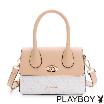 PLAYBOY - 手提包可斜背 Chic系列 - 卡其色