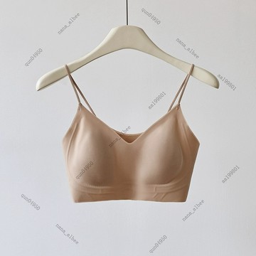 台灣發貨🔔粉底液細肩帶胸罩女 新款超薄兔耳杯內衣 大胸顯小 透氣無痕內衣 胸罩 小可愛 奶罩 隱形內衣
