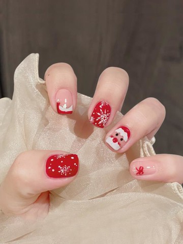 樂天精選~穿戴甲美甲貼片穿戴式指甲貼片圣誕定制款美甲成品 雙11全館免運