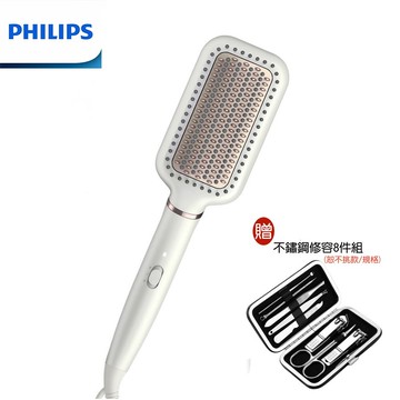 (贈不銹鋼修容8件組)philips 飛利浦 沙龍級陶瓷電熱直髮梳 bhh880/50 魔法梳